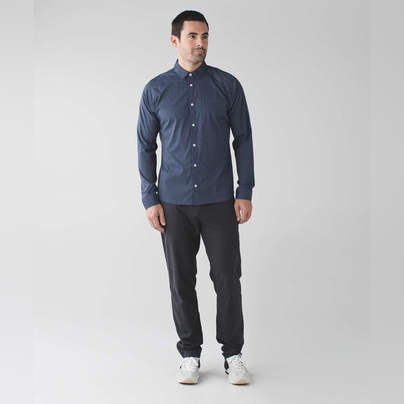 Lululemon Men’s Bonded Voyage Long Sleeve Button Down Size Small Blue - Picture 1 of 7